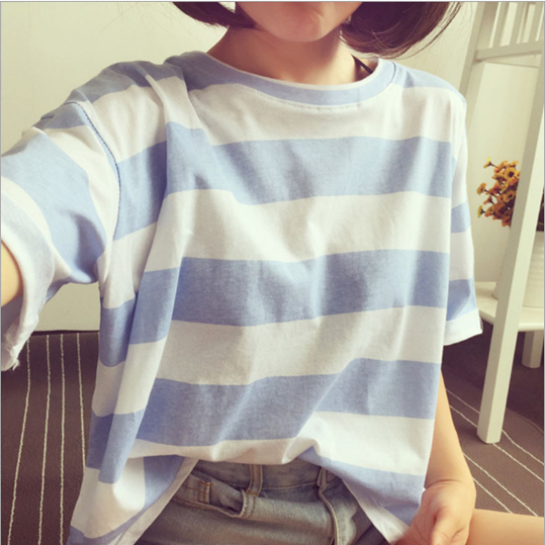 Women T-shirt Manufacturer - 2019 Summer Striped Loose