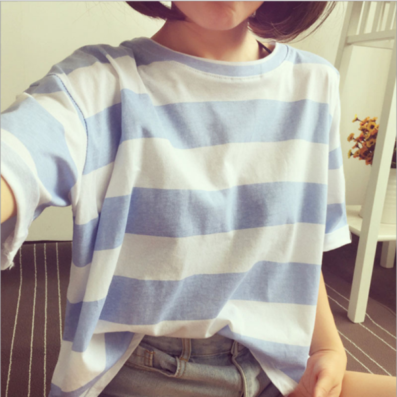 Women T-shirt Manufacturer - 2019 Summer Striped Loose