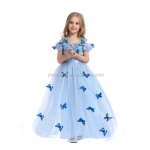 Princess Dress Supplier - 2016 Blue Butterfly Design