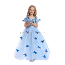 Princess Dress Supplier - 2016 Blue Butterfly Design