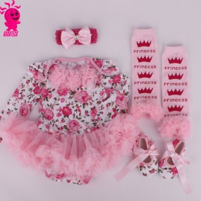 Newborn Set Manufacturer - Floral Tutu Crib Shoes
