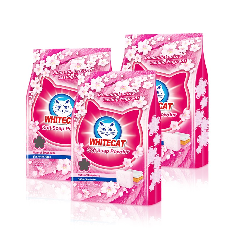 1.6kg Detergente Biodegradable Sakura Washing Powder Detergent Laundry Soap Powder for Home House