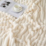 Fur Blanket Supplier - Solid Striped Faux Rabbit