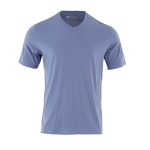 V-Neck T-Shirt Factory - Mens Merino Wool Blue