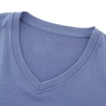 V-Neck T-Shirt Factory - Mens Merino Wool Blue