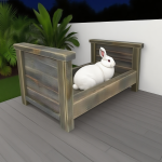 Wooden Pet Bed Manufacturer - Distressed White Indoor