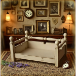 Vintage Pet Bed Supplier - Turned Posts Cream Finish