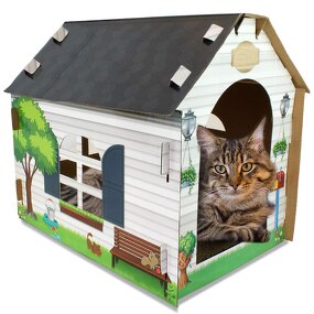 Cardboard Cat House Supplier - Portable Paper Hideaway
