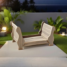 Wooden Pet Bed Supplier - Curved Arm Weathered Finish