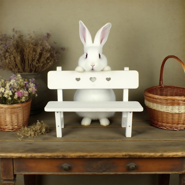 Rabbit Bench Factory - Mini White Heart Cutout