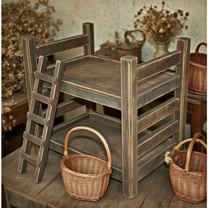 Pet Bunk Bed Supplier - Distressed Wooden Two Tier