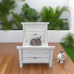 Wooden Pet Bed Manufacturer - Distressed White Indoor