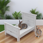 Wooden Pet Bed Manufacturer - Distressed White Indoor