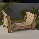 Wooden Pet Bed Supplier - Curved Arm Weathered Finish