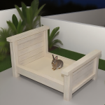 Wooden Pet Bed Manufacturer - Distressed White Indoor