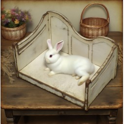 Wooden Pet Bed Supplier - Distressed White Small Animal