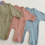 Button Romper Manufacturer - Solid Knit Cotton