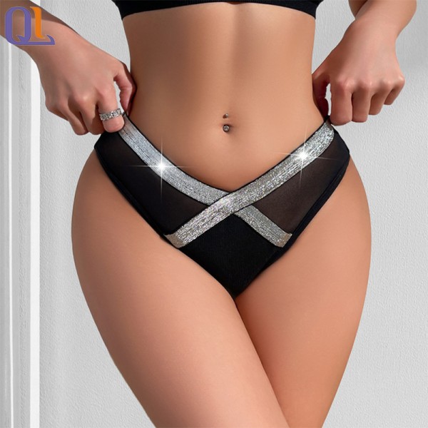 Glitter Briefs Supplier - Women's Hollow High