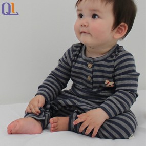 Button Bodysuit Factory - Striped Infant Set