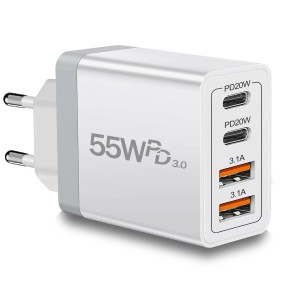 Wall Charger Factory - Custom 55W 4-Port EU UK Charger