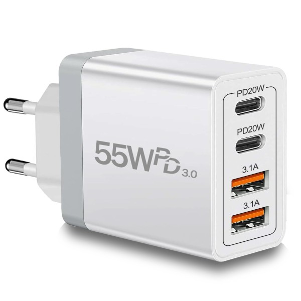 Wall Charger Factory - Custom 55W 4-Port EU UK Charger