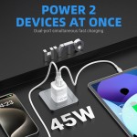 Wall Charger Manufacturer - OEM 45W GaN Dual Port Charger