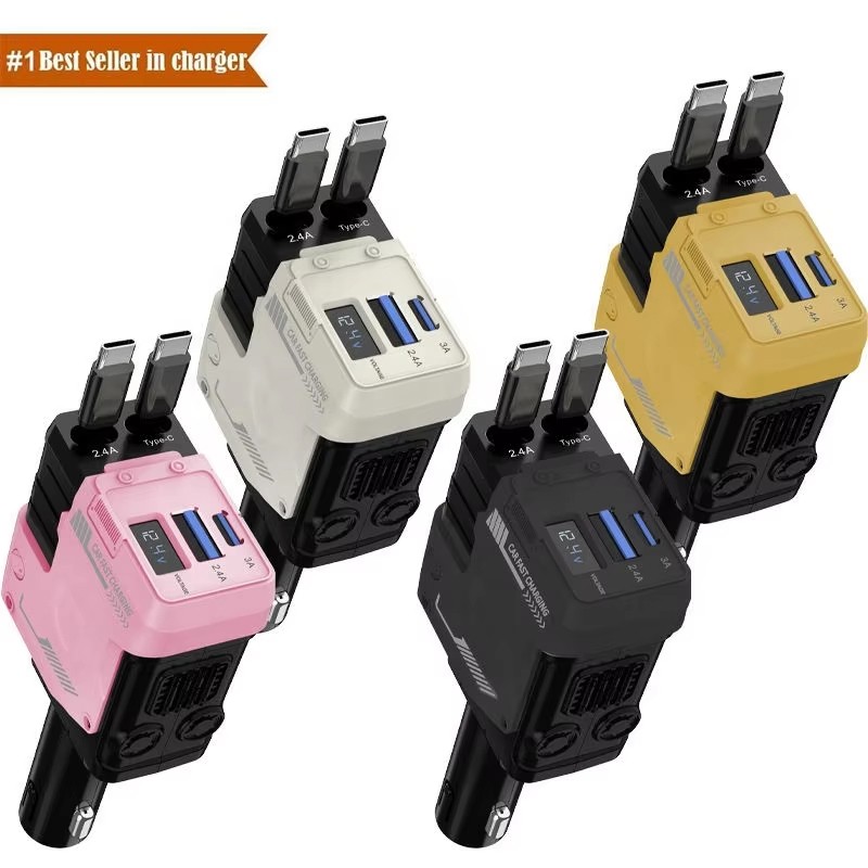 Car Charger Factory - Custom 120W Retractable Car Charger