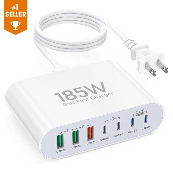 Wall Charger Factory - Custom 185W 7 Port Wall Charger