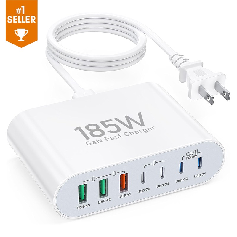 Wall Charger Factory - Custom 185W 7 Port Wall Charger
