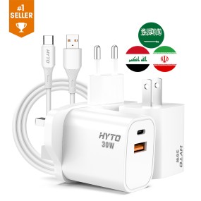 Wall Charger Factory - Custom 30W PD QC3.0 Dual Charger