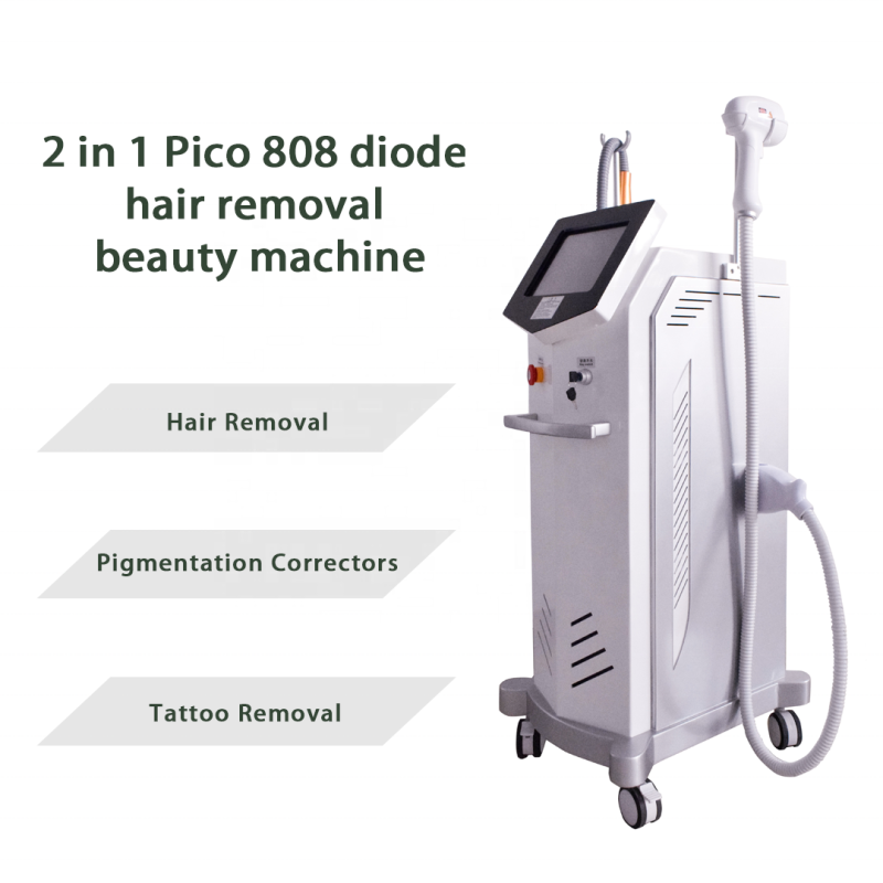 300W Diode Laser 808nm Hair Removal Diode Laser and Pico 2 In1 Tech 2025 Picosecond Laser Tattoo Removal Machine