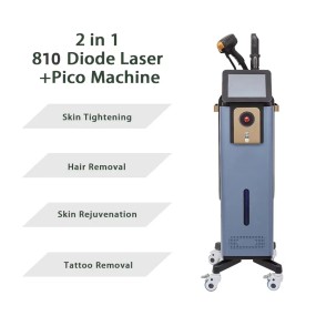 2025 Newest 2 in 1 Picosecond Laser Tattoo Removal and 810nm Diode Laser Hair Removal Machine