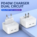 Wall Charger Factory - Custom 40W Dual Port Power Adapter