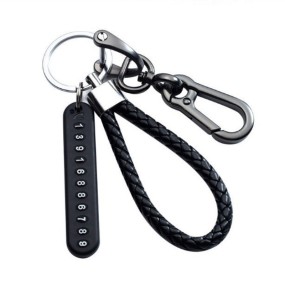 Keychain Manufacturer - OEM Woven Phone Number Keychain