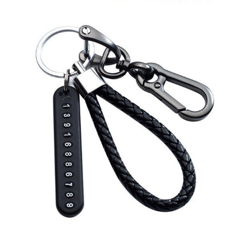 Keychain Manufacturer - OEM Woven Phone Number Keychain