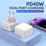 Wall Charger Factory - Custom 40W Dual Port Power Adapter