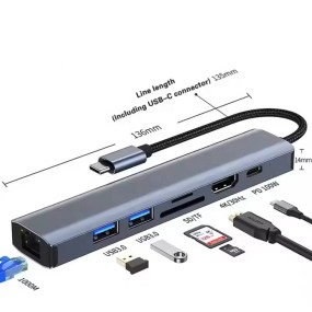 USB Hub Manufacturer - China Factory 7 in 1