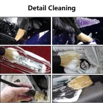 2把100%纯天然猪鬃毛洗车刷便携式内部清洁仪表板座椅装饰外部刷汽车刷