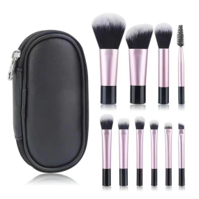 10-Piece Mini Makeup Brushes Set with Long Tube 16 Multi-Color Beauty Loose Powder Brushes Cross-Border Hot Sale for Face Use