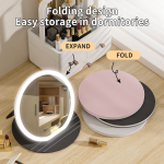 Hot-Selling Portable LED Makeup Mirror Double Sided Foldable Lighted Vanity Mirror with Desktop Fill Light Cross-Border Hot Item