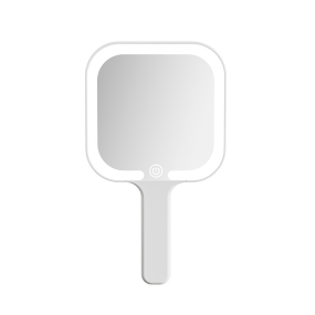 Square Round 2025 New Rechargeable Travel Lighted Handheld Vanity Makeup Mirror with 3 Light Color and Dimmable USB Data