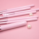 直接供应7件粉红色和白色化妆刷套装出厂价格自有品牌眼妆刷套装