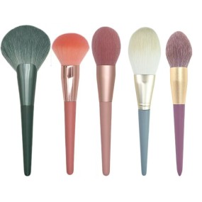 Custom Portable Soft Single Loose Powder Foundation Makeup Brush Set All Kinds Brushes Including Blush Brush Concealer Tool Wood