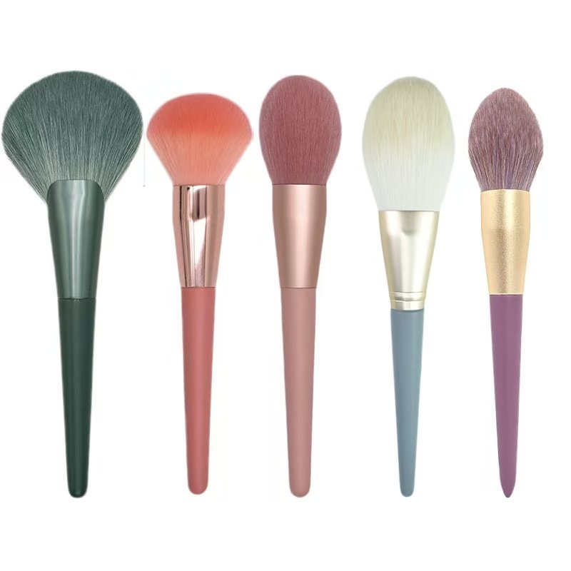 Custom Portable Soft Single Loose Powder Foundation Makeup Brush Set All Kinds Brushes Including Blush Brush Concealer Tool Wood