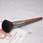 2024新款高品质专业化妆刷套装12件棕色豪华OEM化妆品木扇涂抹美容工具