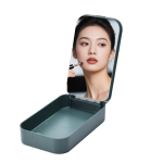 新设计时尚便携旅行化妆盒带镜智能家居镜子化妆存储盒化妆镜