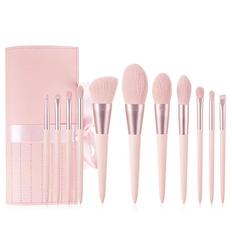 Ultra Soft 11-Piece Pink Professional Makeup Brush Set Custom Logo Best Seller Featuring High Quality Wooden Handle Cute Design