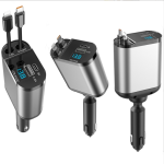 Car Charger Manufacturer - 4 in 1 Retractable