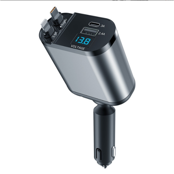 Car Charger Manufacturer - 4 in 1 Retractable
