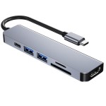 USB Hub Manufacturer - USB Type-c 6 in 1 Aluminum